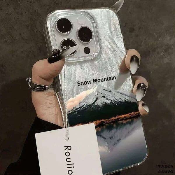 Snow Mountain Graphic Clear Phone Case For Samsung Galaxy S24 S23 S25 Ultra S22 S21 Plus A56 A16 A15 A55 A54 A53 A36 A35 Cover