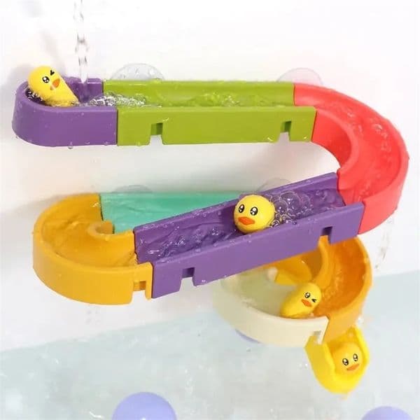 Baby DIY Assembling Track Slide Suction Cup Toys Bath Tub Toys Baby Bathroom Bathtub Shower Toy Set Duck Water Toys for Children260514ww