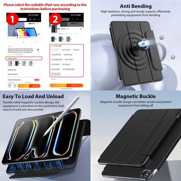 Magnetic Case For iPad Air 11 M2 M3 M4 2026 11th A16 Pro 13 M5 M4 129 Funda 10 10th Generation Mini 7 6 Air 5 4 109 2025 Cover X260529
