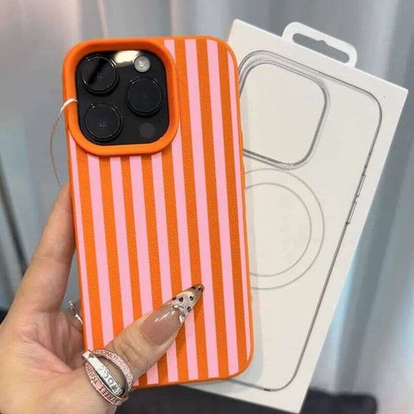 Colorful Striped Minimalist INS Couple Phone Case For iPhone 11 13 12 14 15 Max XS X XR 16 17 Pro Luxury Soft Cover