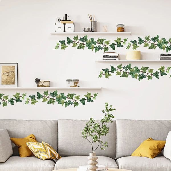Green Plant Vine Stickers Bedroom Living Room Wall Selfadhesive Decal Mural Decoration Home Decor Art Removable 260601