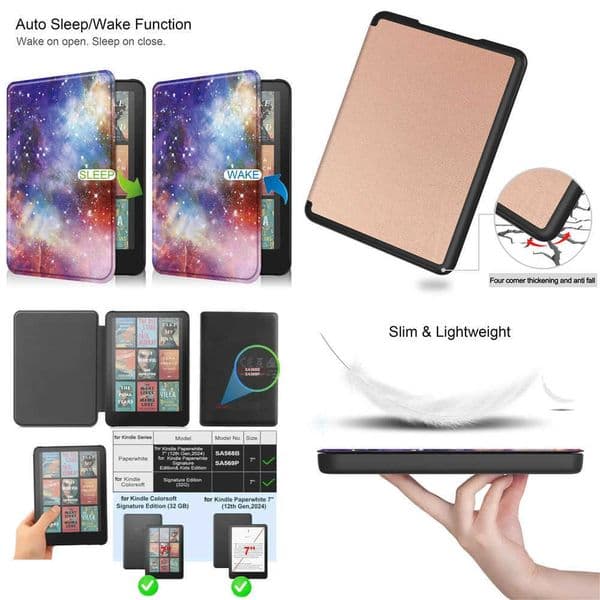 For Kindle Paperwhite 12th Generation Case 2024 7 inch Signature Edition para Kindle 2024 SA568B Auto Sleep Cover Funda X260529