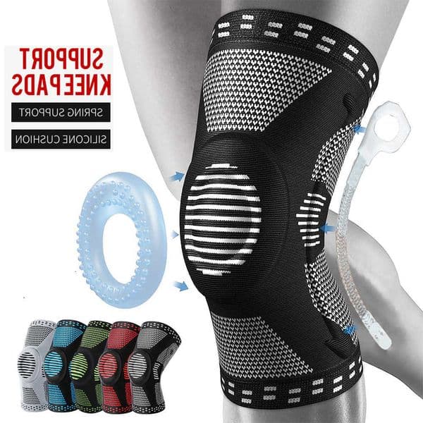 Silicone Patella 1/2Pcs Support Brace Sport tector Knitted Compression Knee Spring LegPad Cycling Running Basketball Football C260601
