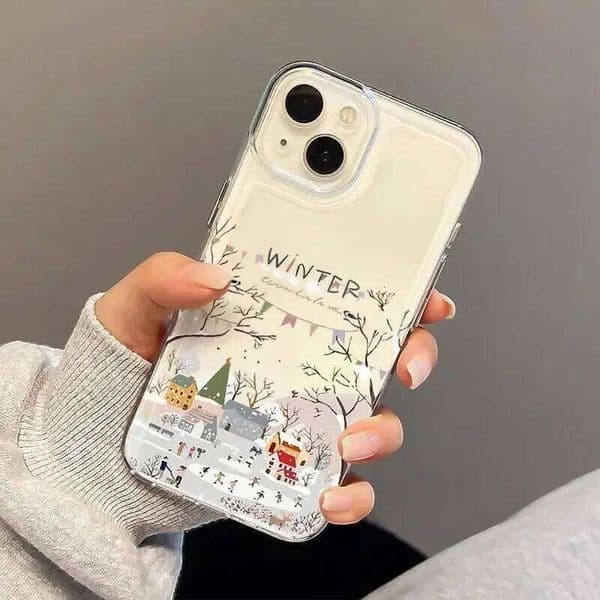 Soft Cover Merry Christmas Winter Snow Y2K Phone Case For iPhone 16 15 14 13 12 11 17 Pro Max Air XSMax XS XR X Mini 7 8 Plus