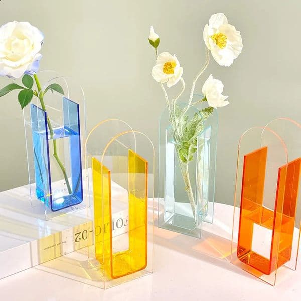 Ins Vase Ornament Acrylic Vase Simple Decoration Transparent Flower Vase Living Room Dining Table Hydroponic Flower Planter 260528