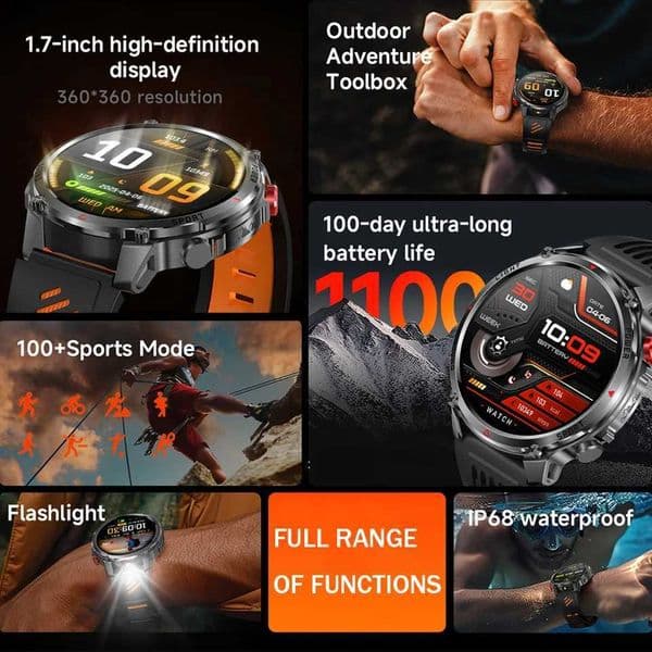 2026 T-Rex3 tra 1100mAh Battery Smart Watch GPS Track Cpass IP69K Waterproof Sports tracker Outdoors Military SmartwatchesJ260601