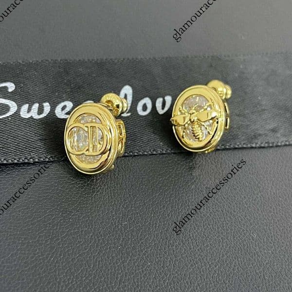 Designer jewelry cc earrings for Women New High end with Round Simple Commuting Style Small Fragrance Temperament Earrings channels earrings