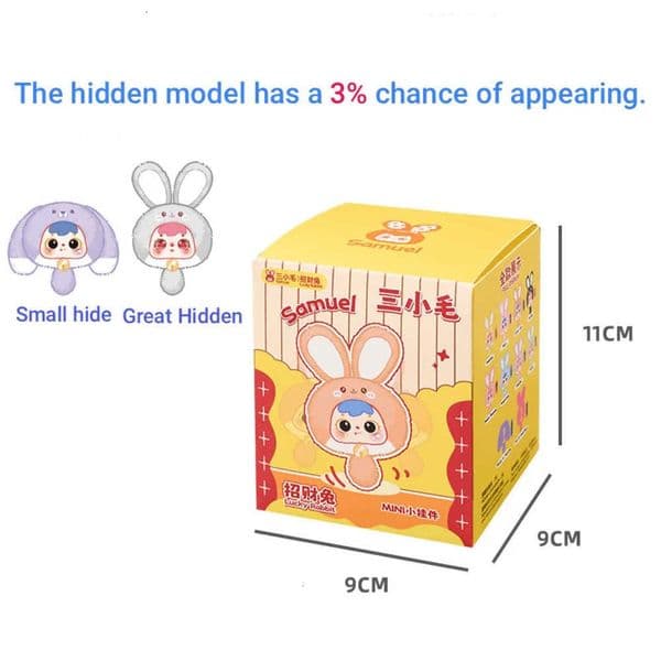 Samuel Mini Wealth Rabbit Blind Box Series Plush Toys Kawaii Backpack Doll Pendant Desktop Ornament Mystery Peripheral Gifts 251112 Y260516 Y260530