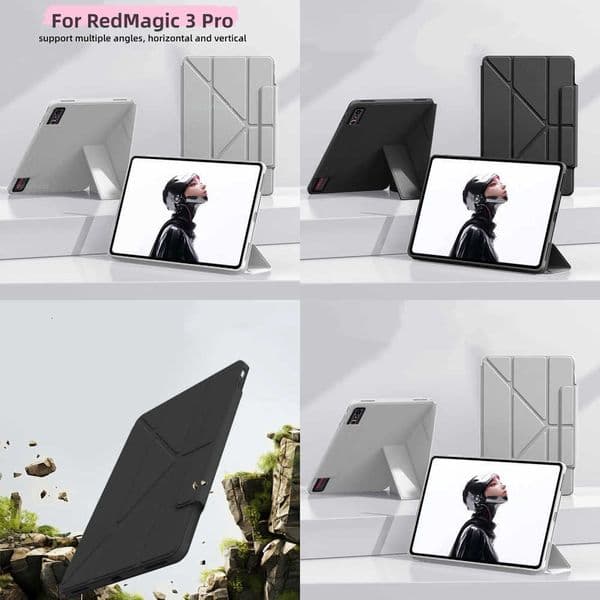 Y-style Foldable Stand Cover For RedMagic Astra 906 Gaming Tablet Protective Case For RedMagic 3 Pro Multiple Angle PU Sleeve X260529