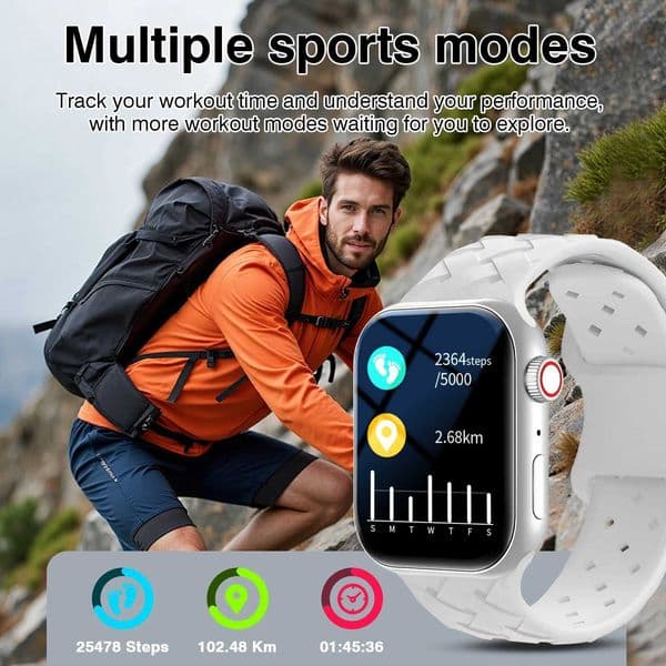 New Smart Watch Sports ModesVo AssistantOutdoor Fitness Tracker For Iphone/Android An Ideal Gift for Family FriendsJ260601