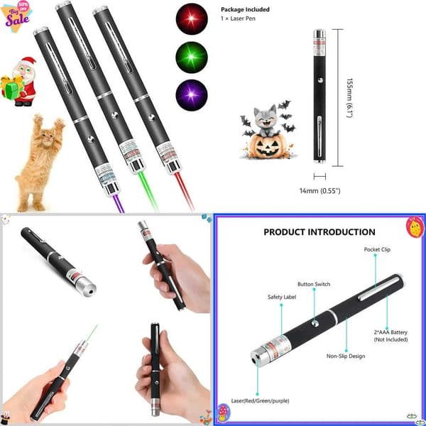 3-Piece Laser-Pen Set Green Blue Red Light Pen-Shaped Pointer Meeting Classroom Flashlight X260529