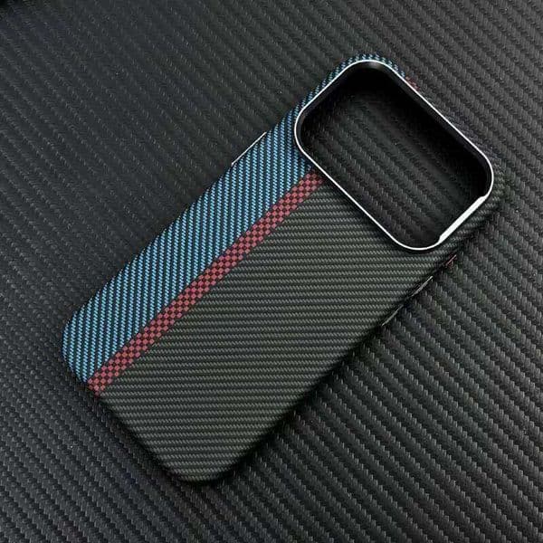 Carbon Fiber Texture Armor Case For iPhone 17 17Pro Max 16 Pro Ultrathin Alloy Lens Wireless Charge Hard Cover Coque 26Y0601