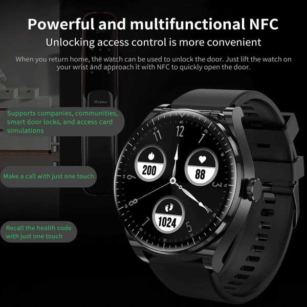 TWS phone Smart Watch Men Wen NFC Function Sport Fitness Tracker Rate Monitor Noise Reduction Earphone SmartwatchJ260601