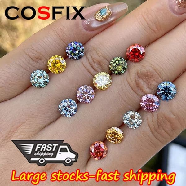 01-3ct With GRA Lab Grown Stones Round loose Diamonds Yellow/Green/Orange/Purple loose Stone 260601