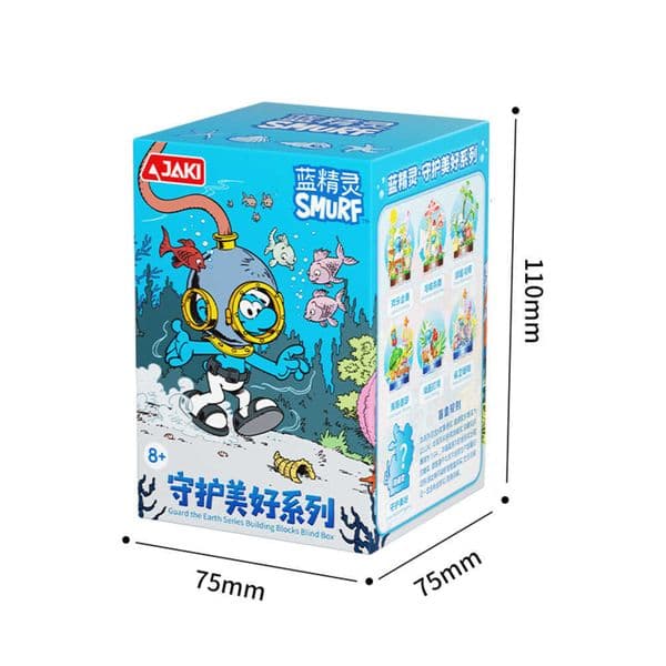 Smurfs Series Blind Box Building Blocks Natural Ocean Landscape Scene Model Desktop Ornaments Kids Puzzle DIY Toys Surprise Gift K260321 Y260516 Y260530