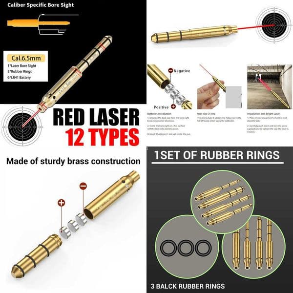 Laser Bore Sight Red Dot Laser Cal22LR/223 Rem/9mm/762mm/ 243/6mm/7mm/65mm/25/27mm Collimator Laser Boresighter Train Zero X260529