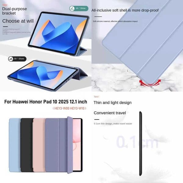 For Huawei Honor Pad 10 Case 2025 HEY3-W00 HEY3-W10 121 inch Magnetic Trifold PU Leaher Soft Back Stand Tablet Case Cover Coque X260529