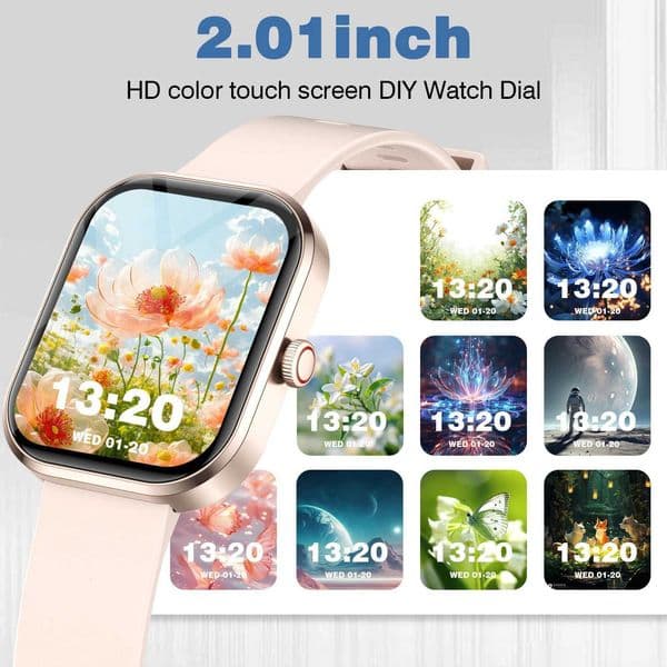 2025 Smart Watch 201 Inch HD Display Answer Make Call Message Preview Sport Modes DIY Dial Weather Forecast Men WenJ260601