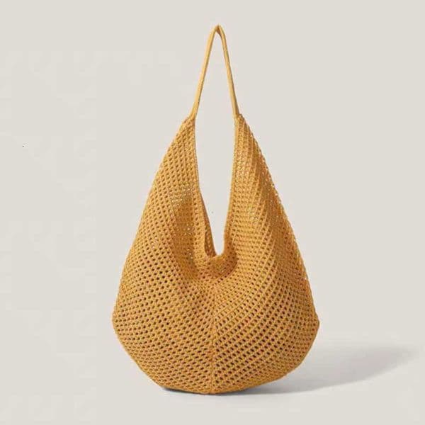 Shoulder Fashion Woven Womens Hollow Bags Large Capacity Knitting Underarm Bag Solid Crochet Tote Handbag Summer Mesh Beach Bag.R260602