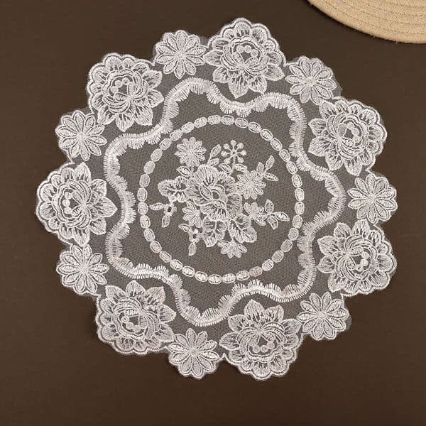 INS vintage embroidered lace milk silk gauze table mat photography background cloth napkin photo prop retro trend