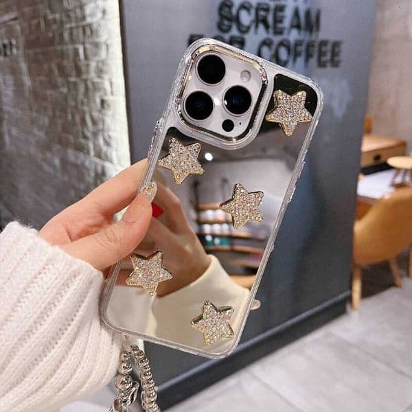 Luxury Designer 3D Bling Fashion Star Mirror Phone Case Fl 14 Rhinestone Sparkly Protective Cover Case For Iphone 17 Pro Max 15 Y260602