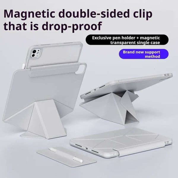 ZOYU for 10/11th Increase Height Bracket Case, Magnetic Transparent back shell Cover iPad Pro 11 12.9 Air 4/5th 13 mini 6/7 W260602