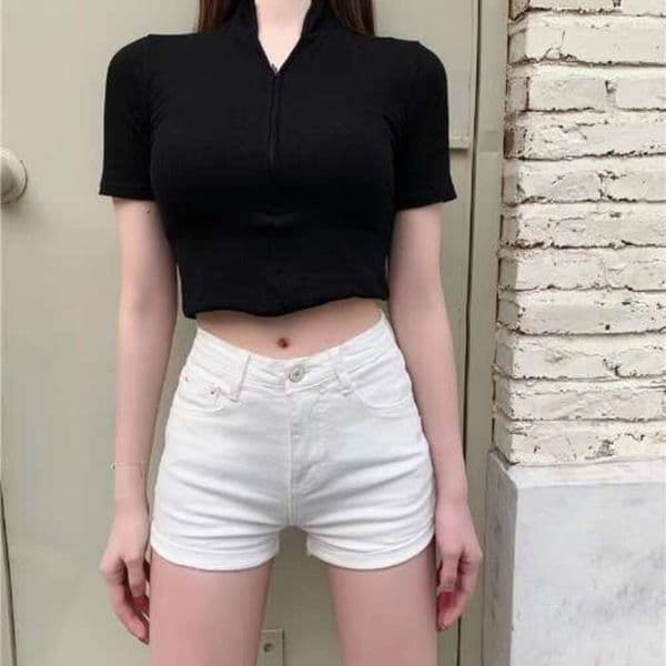 XS Plus Small Size High Waist Denim Ultra Short Pants For Women Hot Girls 150Cm Short Stature Tight High-Waist Hot Pants Summer Outfit 2E3