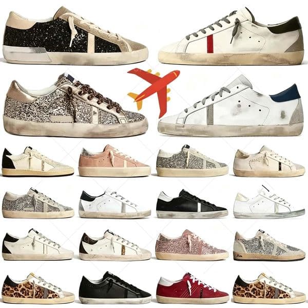 2026 Designer Loafers Sneakers Super-star S Shoes Leather Italy Dirty Old Shoe Brand Women Men Black White Ball Casual Star Trainers 35-46