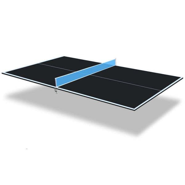8.5ft Black Mid-Size Ping Pong Conversion Foldable & Portable Tennis Table Top for Indoor Games