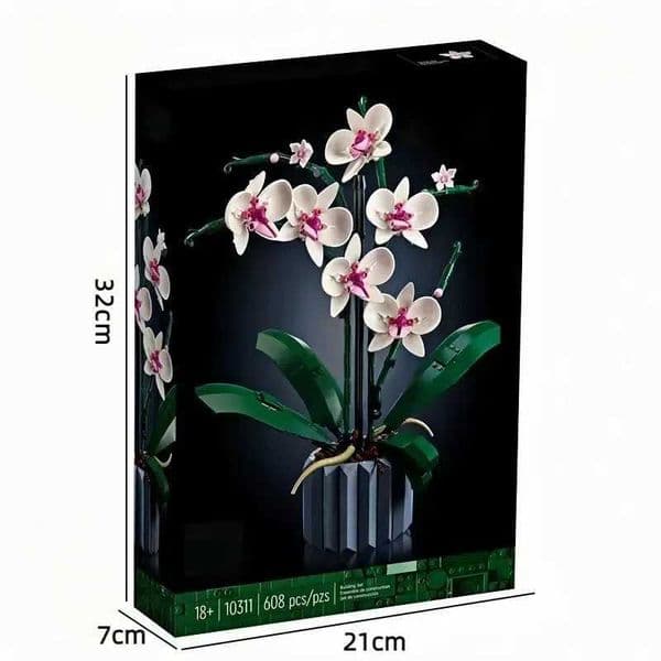 Romantic orchid Rose Flower Bouquet Building Blocks Creative Home Desk Plant Decoration Assemble Bricks Toys Gifts For Girls L260601