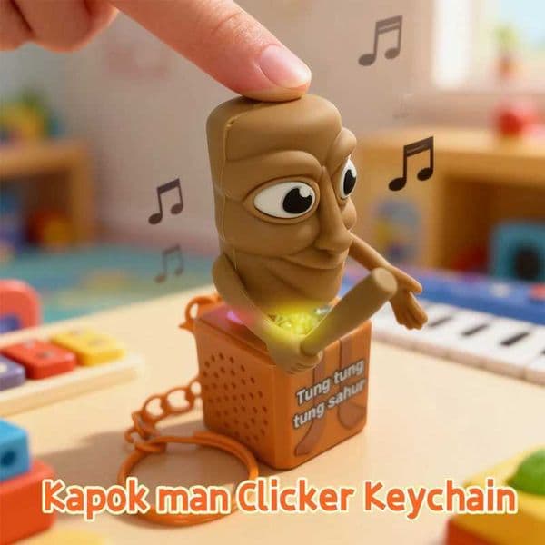 Fidget Stress Relief Cube Wooden Stick Man Button Keychain Luminous Pendant Anime Peripheral Decor Gift Toy Tung Sahur Sensory T260602