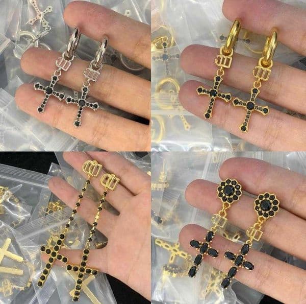 colors New Tassel designed silver Hoop Earrings gold Classic Flower Letter 2 cross pendant Earring Initial Womens Ladies Designer Jewelry Z260602