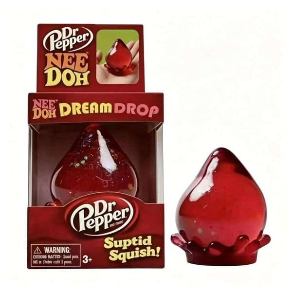 Schylling Dr Pepper NeeDoh Dream Drop Squishy Stress Toy, Ultra Soft Sparkle Fidget Squeeze Ball, Anxiety Relief Sensory Toy for Kid 26L0602