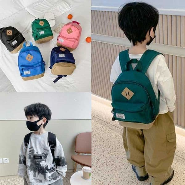 Boys Cute Backpack Children's Kindergarten And Girls Color Block Small Backpack Trendy Hot Sale Of The Season Double Shoulder Ba M260602