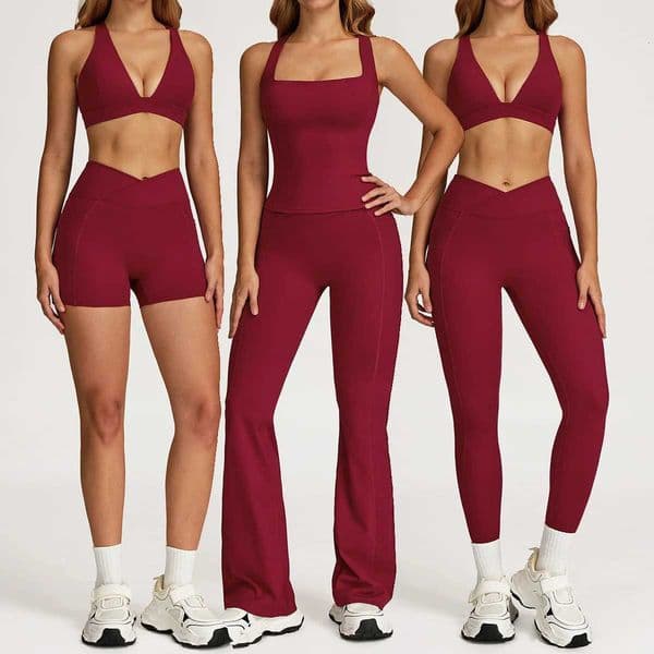Set 2 Pieces Workout Outfits Sportswear Gym Tracksuit High Waist Leggings Sports Vest Athletic Wear Women ClothesT260602