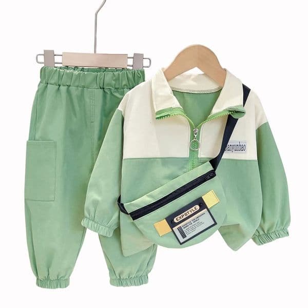 Spring Autumn Boys Set Long Sleeves Coat Top Pants Crossbody Bag 2Pcs/Set Infant cologne Tracksuits perfume Outfit Kids Clothing Sportswear Kids Designer Clothe