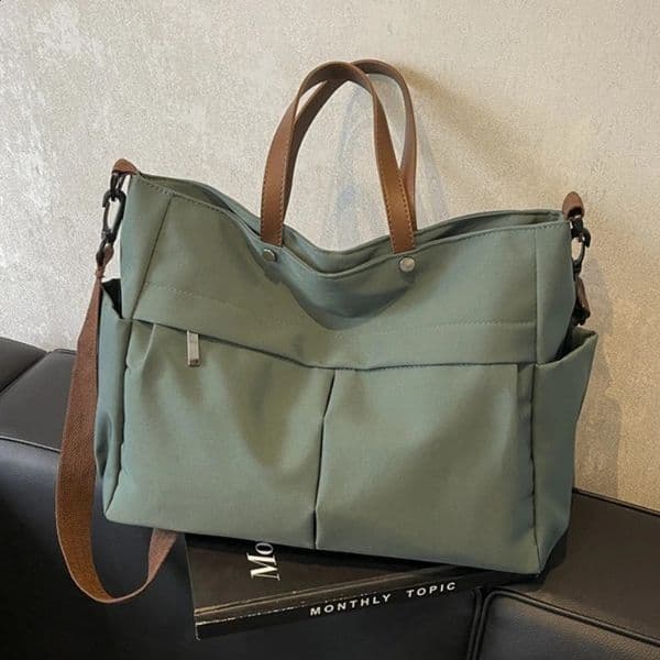 Stylish Nylon Handbag Multiple Pocket Large Capacity Womens Tote Bag Lightweight Casual Shoulder Daily Commuter Shopping 260602