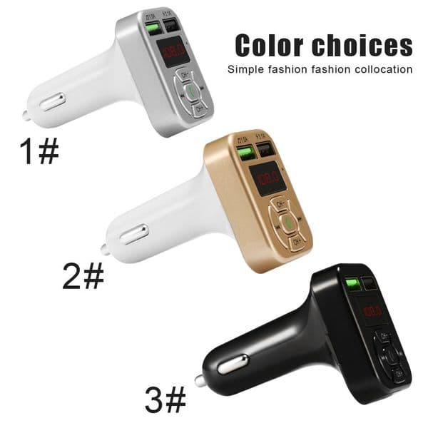 FM Adapter A9 Bluetooth Car Charger FM Transmitter with Dual USB Adapter Handfree MP3 Player Support TF Card for Universal Cellphone Tax Duty Free HJ