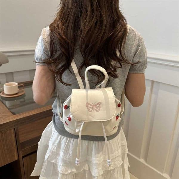 Backpack Fashion Women's Large Capacity Drawstring PU Leather Shoulder Bag Handheld School Backpack Ladies M260602