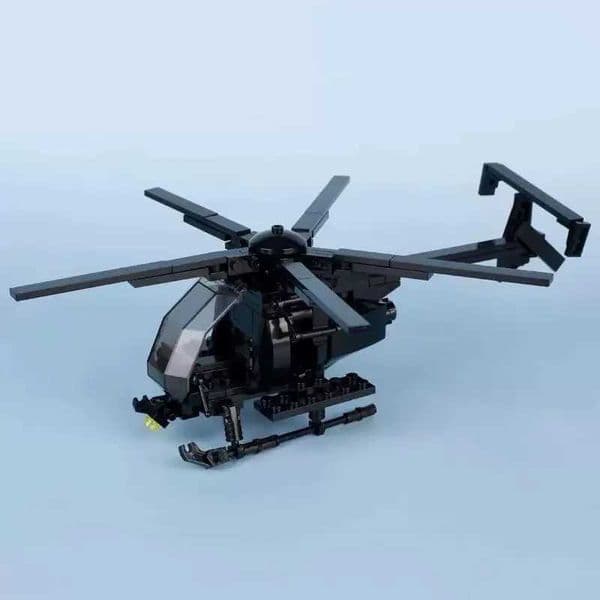 Little Bird Helicopter AH-6 MH-6 Aircraft Assembly Model MOC Building Block Toy Military Series Display Piece Childrens Gift L260601