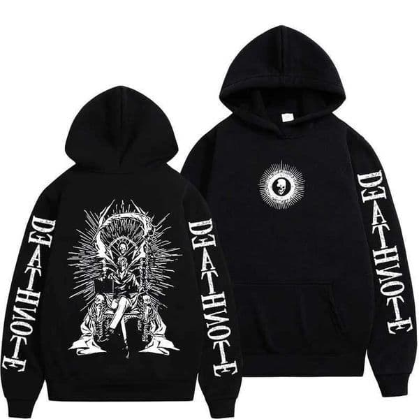 Anime Y2K Death Note Hoodies Yagami Light LLawliet Gothic Sweatshirt Men Women Clothing Fashion Long Slve Pullovers Strtwea D260602