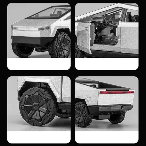 Plane 1 36 Tesla Cybertruck Alloy Car Model Diecasts Vehicles Toy Cars Sound Light Pickup Truck Kid Children slot car Christmas Gift Boy Car Track