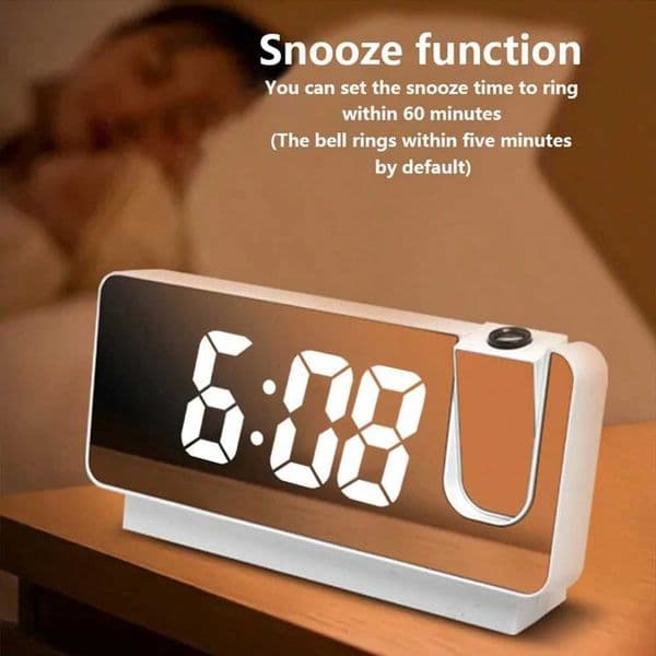 Multi-function Projection Electronic Clock Luminous Silent Alarm Clock Student Bedside Table Clock Home Desktop DecorationT260601
