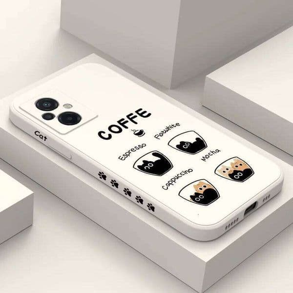 Coffee Cute Cat Phone Case For Xiaomi Poco F7 X7 M6 X6 F6 M5 M5S F5 X5 F4 X4 M4 F3 M3 X3 Pro Ultra 4G 5G GT NFC Silicone Cover