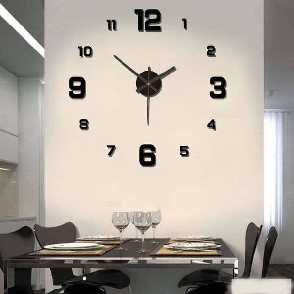 New 3D Acrylic Mirror Wall Clock Sticker for 40CM Fashion DIY Quartz Clocks Watch Home Decoration Living Room Stickers W260602