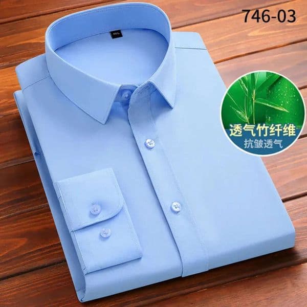 Designer Shirt Long Sleeved Bamboo Fiber Mens Shirt Is Breathable Comfortable Wrinkle Resistant Casual Fashionable Office And Business Formal Shirt 676