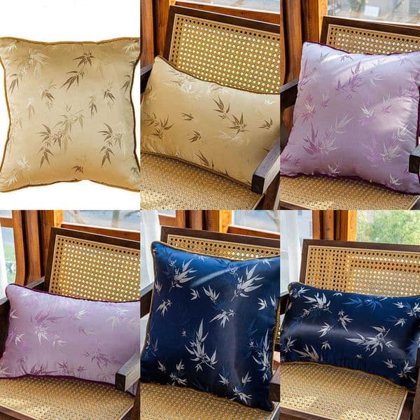 High Ship low He Decor End New Chinese Jacquard Cushion boo Leaf Pattern Satin Throw low For Living Sofa Model Ro Chair Bedro board Y260601