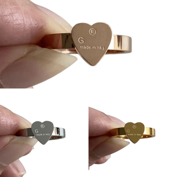 Classical designer ring extravagant simple heart love ring 3 colors stainless steel couple rings fashion women designer jewelry lady evening party hj1009