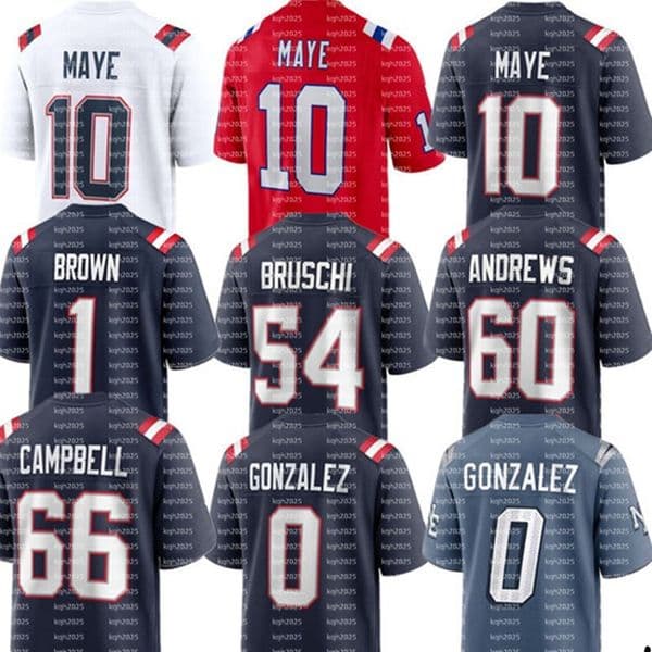 AJ Brown Romeo Doubs Tom Brady Drake Maye Christian Gonzalez Hunter Henry TreVeyon Henderson Gabe Jacas Caleb Lomu Eli Raridon Marcus Jones Patriot Football Jersey