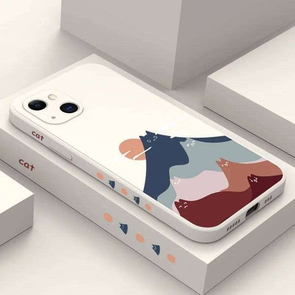 Group Of Cats Phone Case For iPhone 16 15 14 13 12 11 Pro Max Mini X XR XS MAX Plus Cover